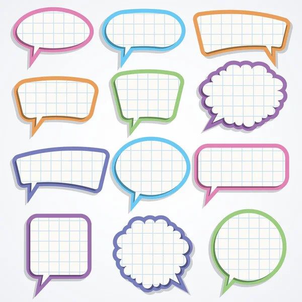 Vector set of colorful paper speech bubbles — Stock Vector