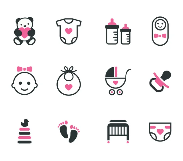 Iconos de bebé. — Vector de stock