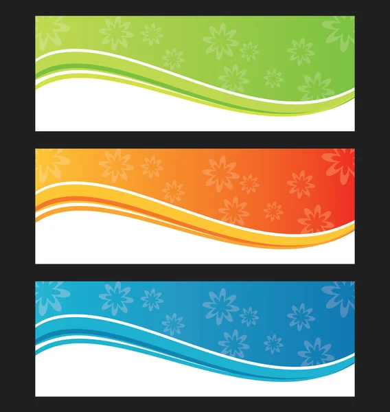 Conjunto de banner de fondo de onda o encabezado . — Vector de stock