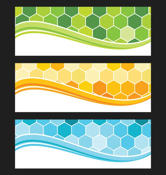 Set of wave background banner or header. — Stock Vector