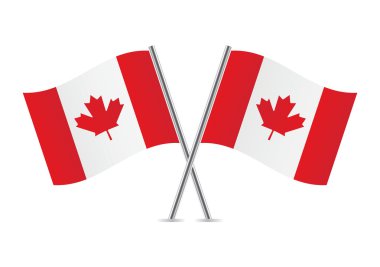 Kanada bayrakları. vektör çizim.