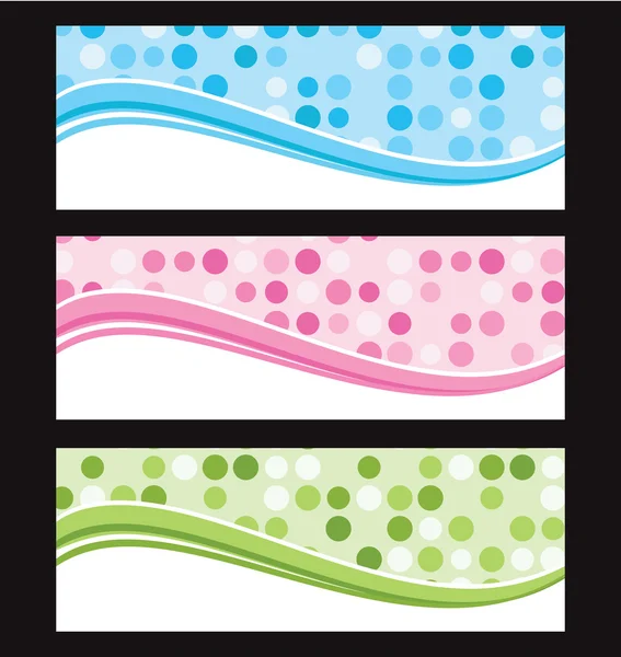 Set of wave background banner or header. Vector illustration. — Stock Vector