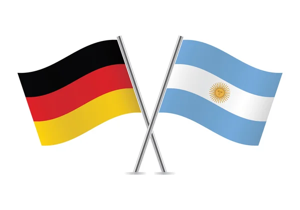 Alemania y Argentina cruzaron banderas. — Vector de stock