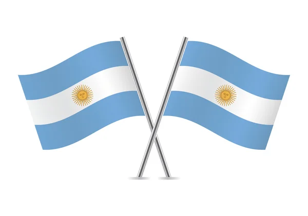 Argentina cruzó banderas. Ilustración vectorial. — Vector de stock