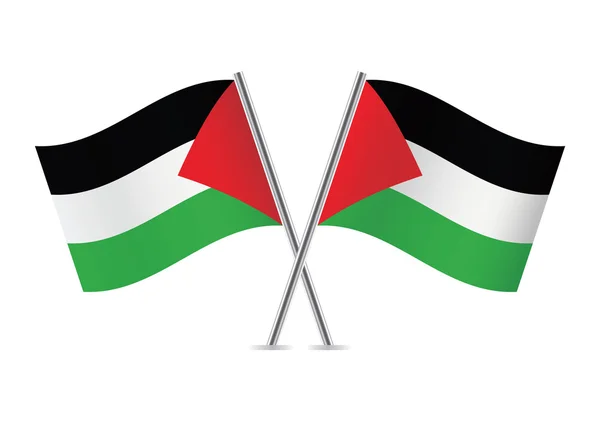 Bendera Palestina. Ilustrasi vektor . - Stok Vektor