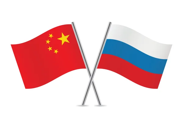 Rusko a Čína příznaky. — Stockový vektor