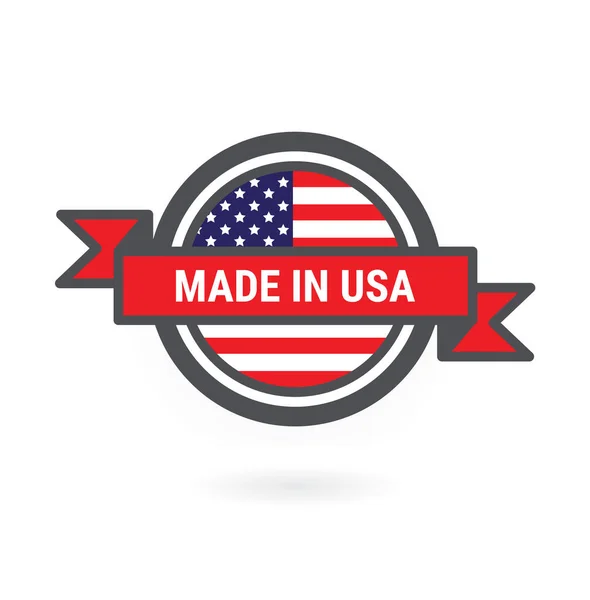 Made Usa Vector Badge American Usa Flag Icon — Stock Vector