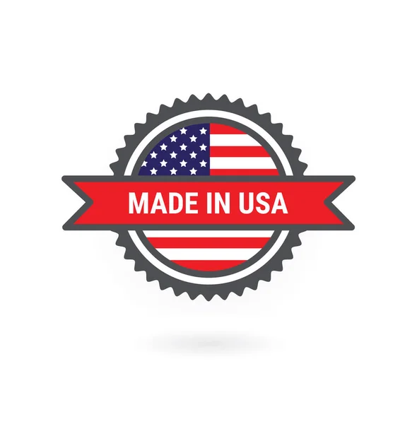 Vyrobeno Usa Vektorový Odznak Ikona Americké Vlajky — Stockový vektor