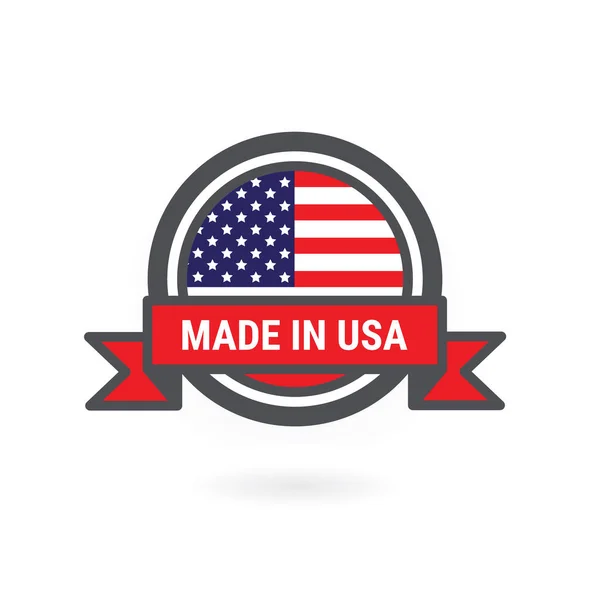 Tillverkad Usa Vektor Märke Amerikansk Flagga Ikon — Stock vektor