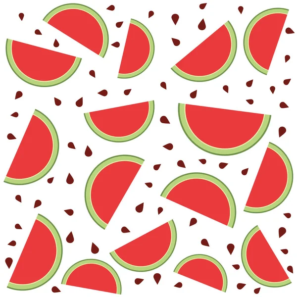 Watermelons Pattern Watermelon Seeds Editable Pattern Seamless Vector Background — Archivo Imágenes Vectoriales