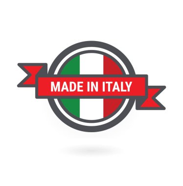 Made in Italy vector badge. Italian flag icon, symbol. Vector.
