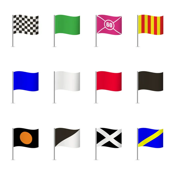 Geruit Racen Onder Vlag Collectie Van Sportvlaggen Vectorillustratie — Stockvector