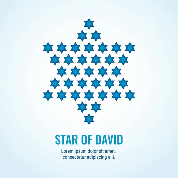 Template Card Star David Stylized Jewish Star Many Stars One — Stock Vector