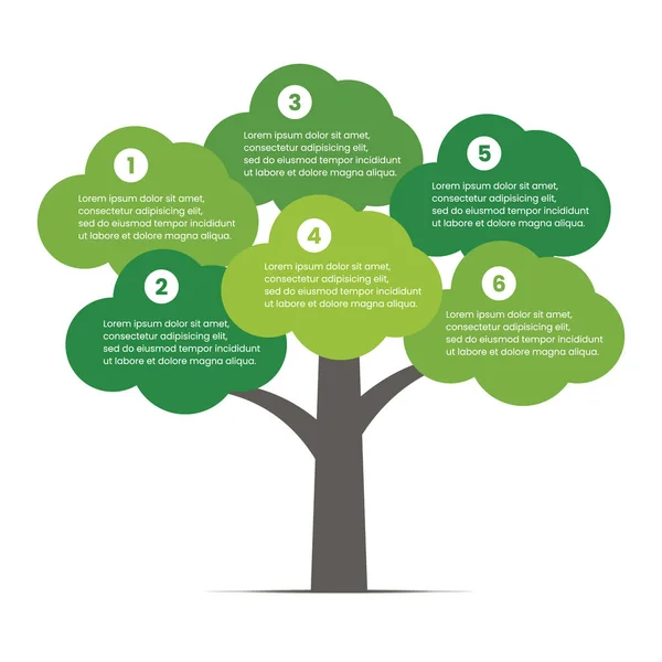 Abstrakcyjne Elementy Infografiki Drzewa Wzór Szablonu Drzewo Dekoracyjne Izolowane Białym — Wektor stockowy