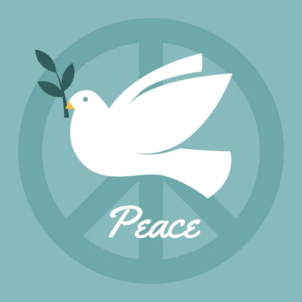 Vector Illustration Dove Peace Olive Branch — Vector de stock