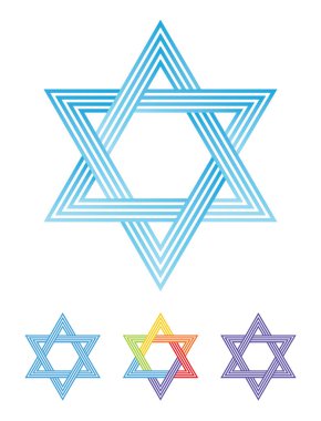 Star of David isolated on white. Line symbol. Vector illustration.