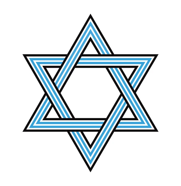 Άστρο Του Δαβίδ Απομονώθηκε Στο Λευκό Σύμβολο Γραμμής Εικονογράφηση Διανύσματος — Διανυσματικό Αρχείο
