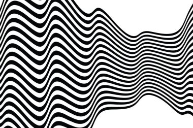 Siyah ve beyaz eğri çizgileri. Soyut vektör arkaplanı