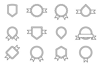 Rozet vektör şablonları. Boş simgeler. Vektör illüstrasyonu.
