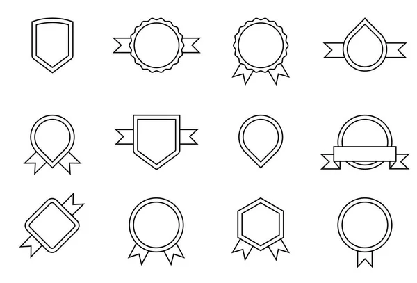 Badge Vector Outline Templates Blank Icons Vector Illustration — Stockvector