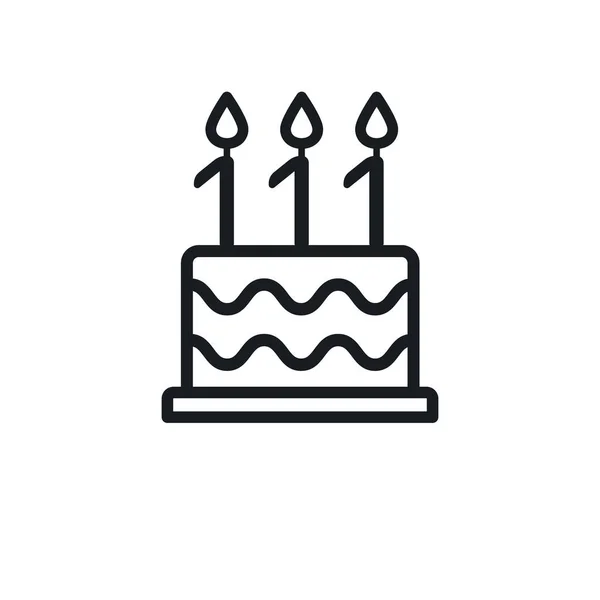 Birthday Cake Line Icon Candle Number 111 One Hundred Eleven — Διανυσματικό Αρχείο