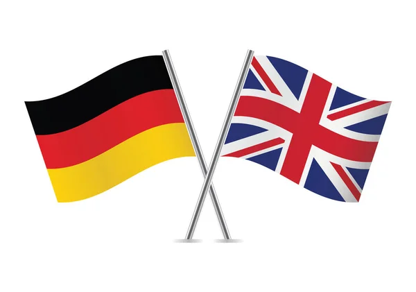 Germany Britain Flags German British Flags White Background Vector Icon — 스톡 벡터