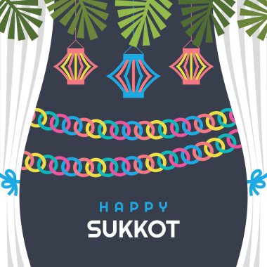 Sukkot tasarım şablonu. Mutlu Sukkot Mektupları. 