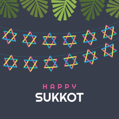 Sukkot tasarım şablonu. Mutlu Sukkot Mektupları. 