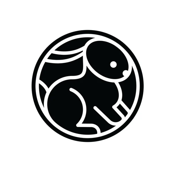 Rabbit Hare Logo Symbol Icon Label Stylized Silhouette Bunny Vector — Stock Vector