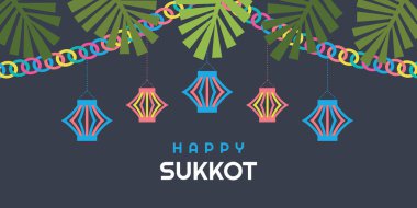 Sukkot tasarım şablonu. Mutlu Sukkot Mektupları. 