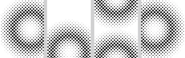 黒のハーフトーンの背景 黒ポルカドット ハーフトーンパターン ベクターイラスト — ストックベクタ