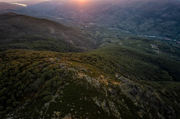 Захід Сонця Долині Джерте Екстремадура Іспанія — стокове фото