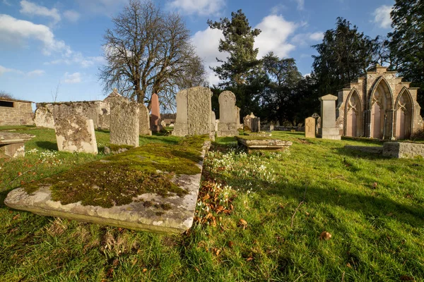 Cemitério Kincardine Igreja Lolan Sepultamento Ground County Stirling Escócia Reino — Fotografia de Stock