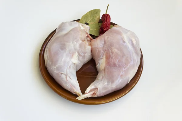 Przystąpić do przygotowania mięsa króliczego — Zdjęcie stockowe