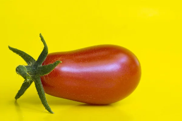 노란 배경의 토마토 — 스톡 사진