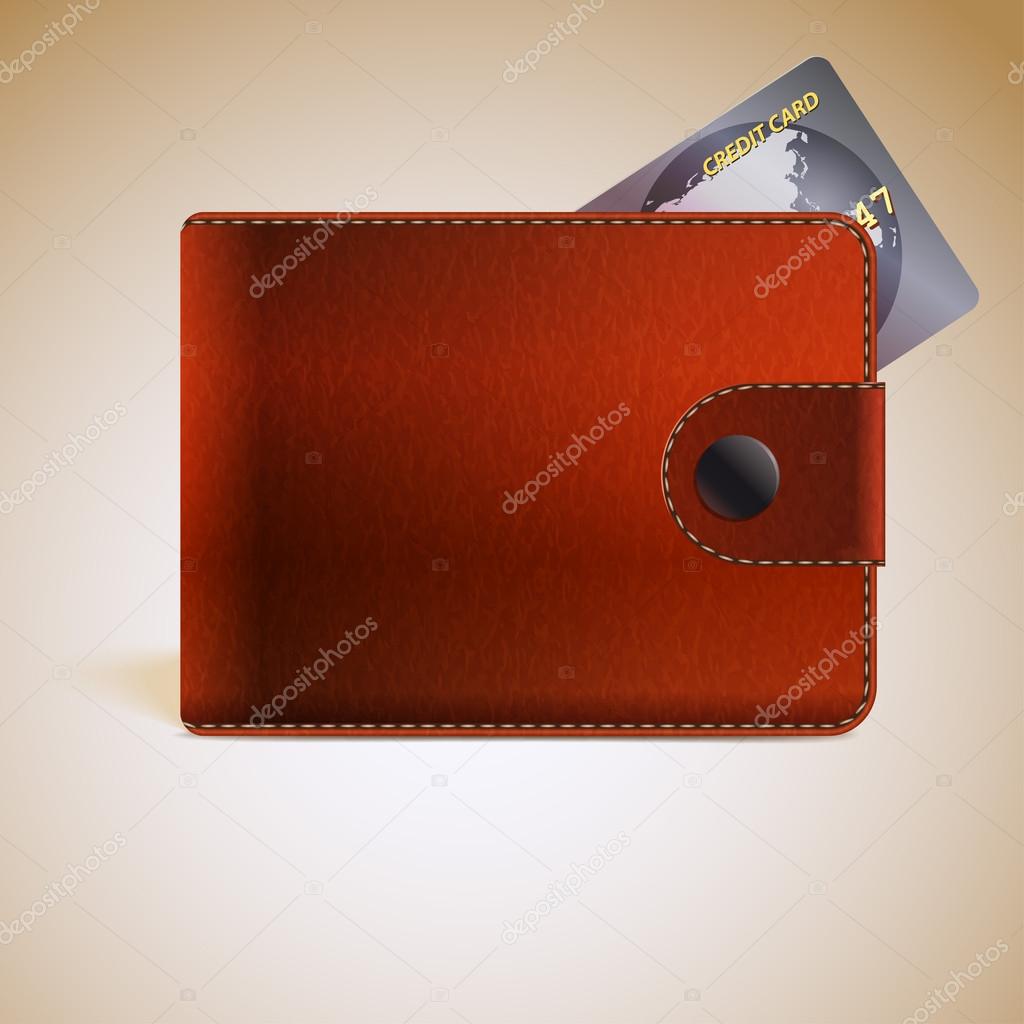 Leather wallets with credit card