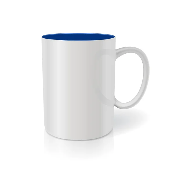 Taza blanca fotorrealista. Listo para su diseño . — Vector de stock