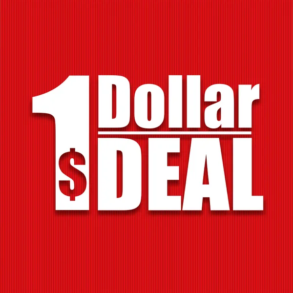 Dollar-Deal-Poster auf rotem Hintergrund, Vektorillustration — Stockvektor