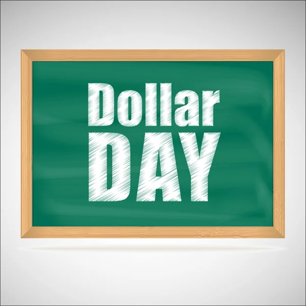 Dia do dólar, quadro verde com moldura de madeira — Vetor de Stock