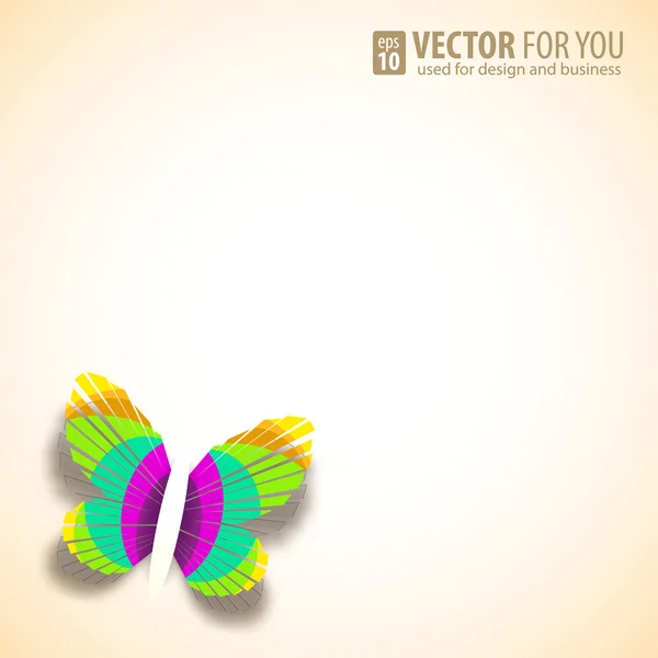 Üdvözlés kártya-val pillangó papír — Stock Vector