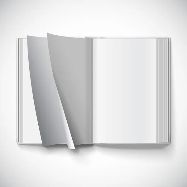 Blank open book, turn the pages, vector illustration with gradient mesh. — Stock Vector