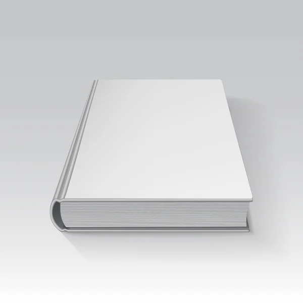 Libro en blanco dibujado en perspectiva, ilustración vectorial con malla de gradiente. Objeto aislado para diseño y branding — Vector de stock