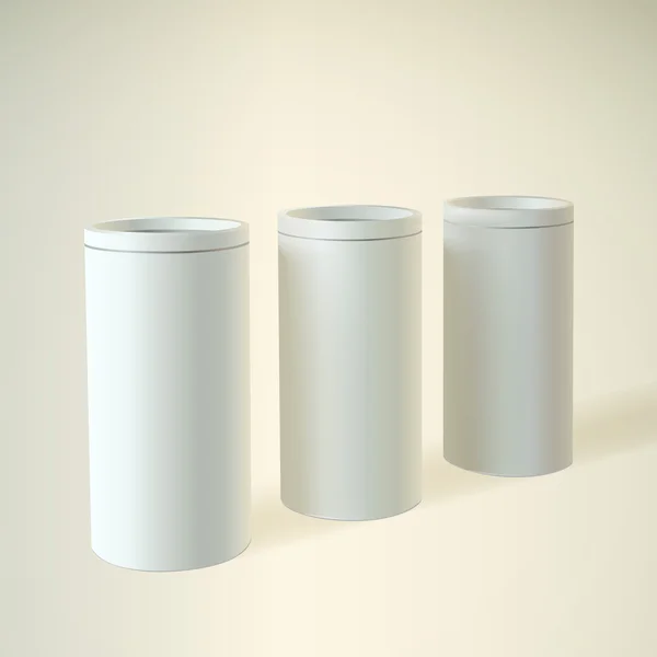 空白の白い円形の管またはボックス — ストックベクタ