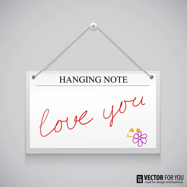 Hanging note board — Stock Vector