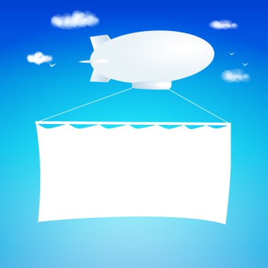 Zeplin afiş kağıt kesim. vektör çizim