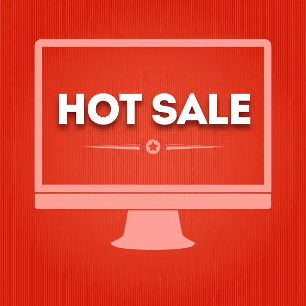 Silueta monitor s textem horké prodej — Stockový vektor