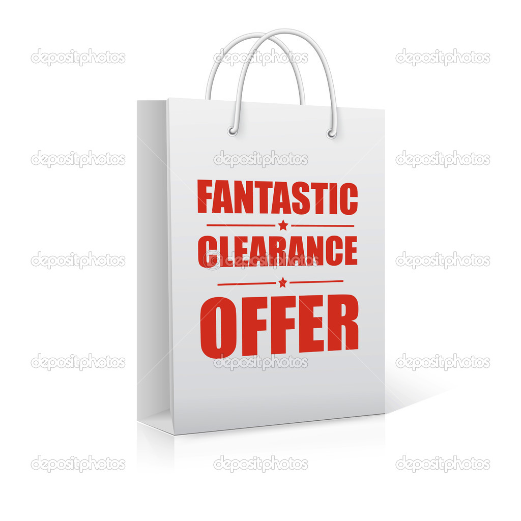 Fantastic clearance offer, shopping bag, vector illustration
