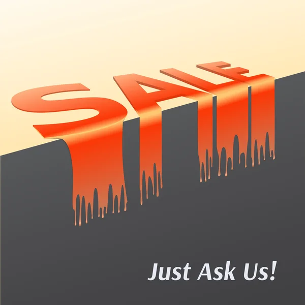 Woord verkoop gesmolten, druipend. promotie-poster voor uw bedrijf — Stockvector