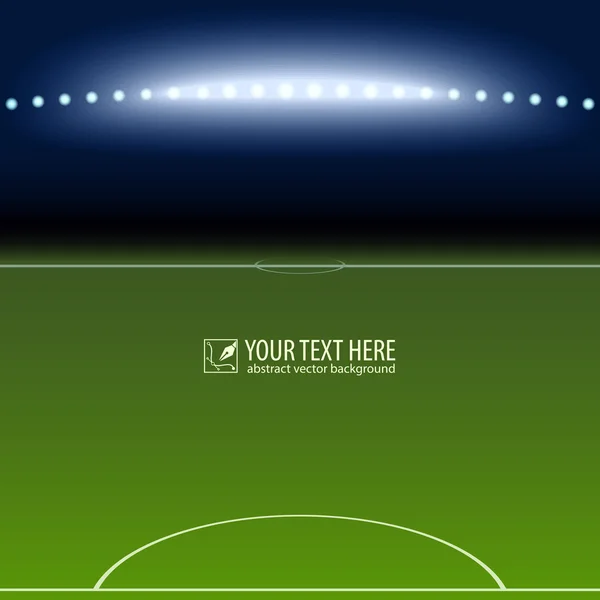 Fußballplatz mit weißen Linien auf grün — Stockvektor