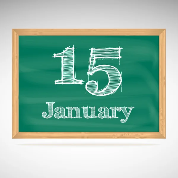 1 月 15 日，用粉笔在黑板上的题词 — 图库矢量图片